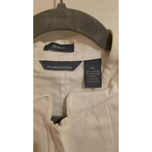 Hillard & Hanson Jacket Womens XL White Cotton Lycra NWT MSRP $42 Preppy - Picture 3 of 10